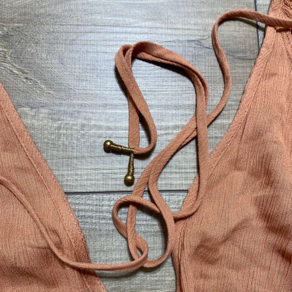 Free People Womens Nerea Open Back 100% Viscose Romper‎ Size Small Bronze - Picture 15 of 16